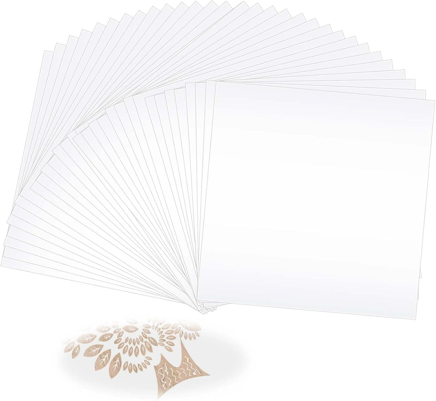 JAPCHET 50 Pcs 12 x 12 Inches PET Blank Stencil Sheets, 10 mil Acetate Sheets, Large Mylar Paper Sheets Template Material, Make Your Own Stencil for Vinyl Cutting Laser Cutting