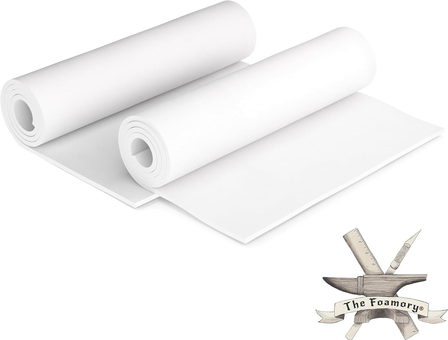 2-Pack Shape Retention EVA Cosplay Foam - 6mm Thick (White) 14x39 inch High Density EVA Craft Foam Sheets - Premium 85 kg/m3 Heat Shape Material for DIY, Comic, Con or Halloween Costumes - The Foamory