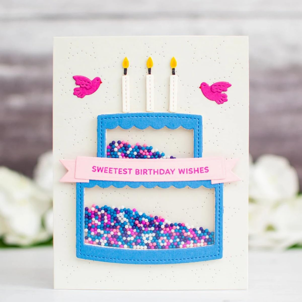 Cutting Dies for Card Making, Metal Scrapbooking Die-Cuts, DIY Bckground Frame Crafts Embossing Stencil, Paper Template Mold/Photo Album Arts Tool (Birthday Cake-8.5x8.2cm)