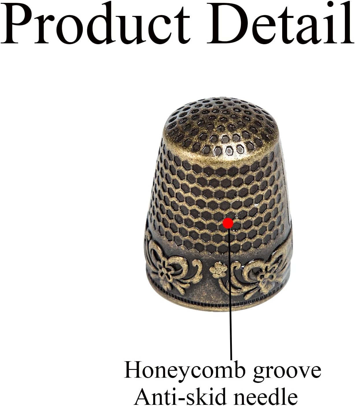 J.CARP 4Pcs Sewing Thimble, Copper Color Sewing Thimble Finger Protector, Finger Shield Fingertip Thimble Sewing Quilting Craft, Accessories DIY Sewing Tools