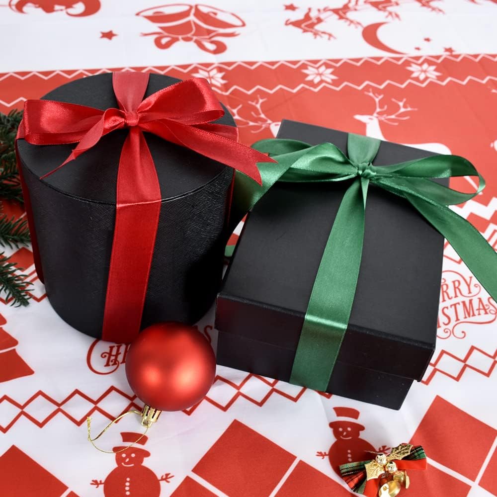 TONIFUL 1 Inch x 100yds Christmas Green Satin Ribbon, Thin Solid Color Satin Ribbon for Gift Wrapping, Crafts, Hair Bows Making, Wedding Party Decoration, Invitation Cards, Floral Bouquets, Christmas