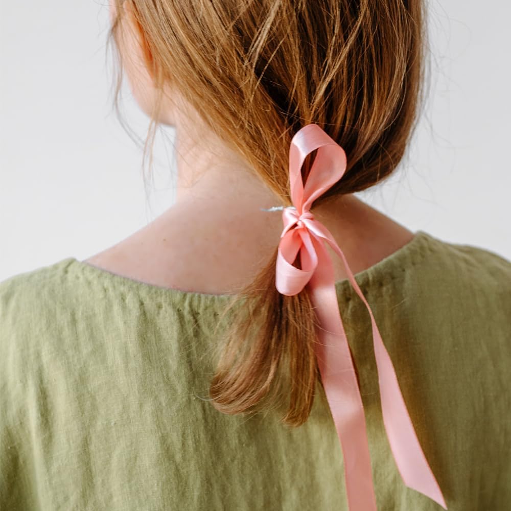 5/8" Width x 100 Yards Satin Ribbon, Light Pink Ribbon Perfect for DIY Craft, Bows, Gift Wrapping, Flower Bouquet, Valentine's Day, Christmas and Party Decoration