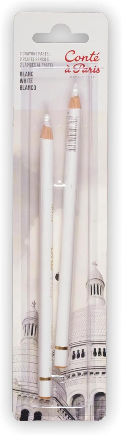 Conté à Paris 2 Count Pastel Pencils, White