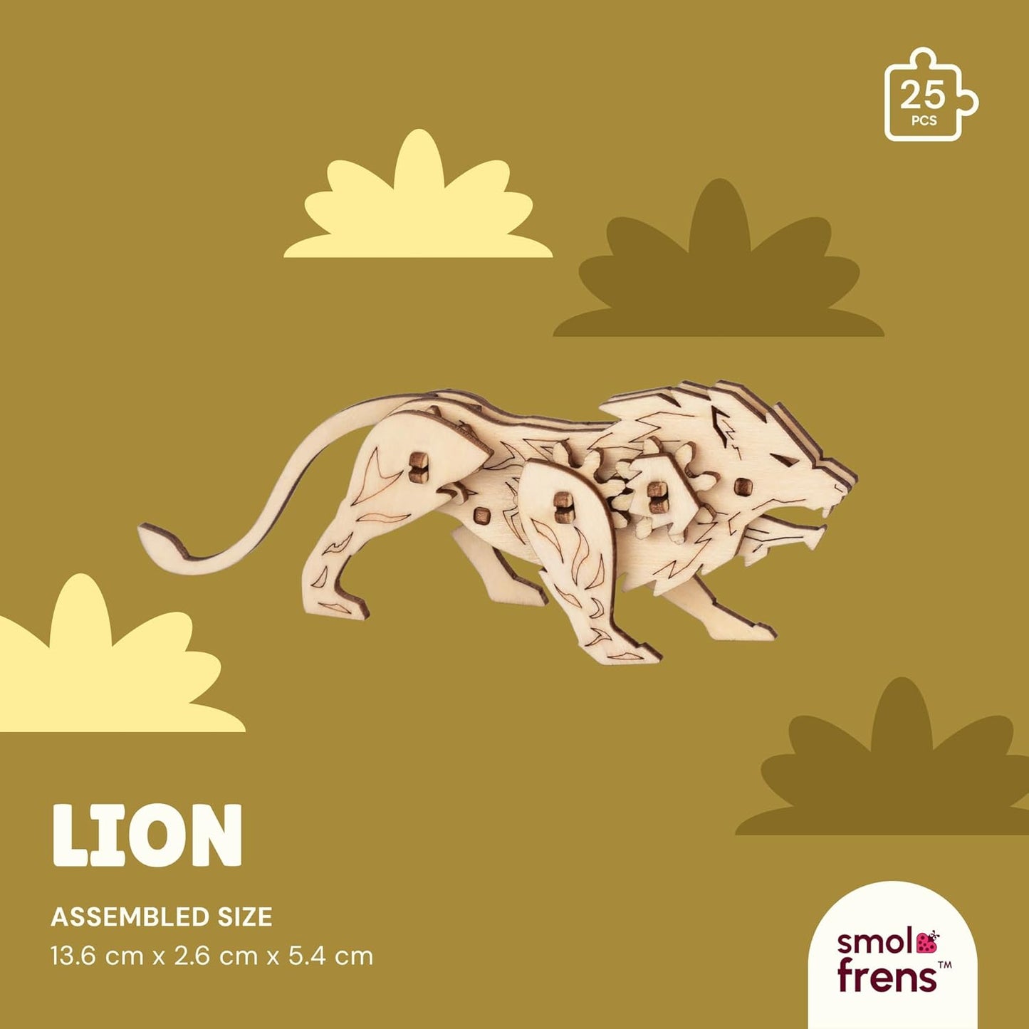 Wooden Animal Puzzles for Ages 8+, 6 Pack 3D Wooden Puzzles, STEM Kits for Kids, Teens, Adults, Wood Crafts Model Kits, STEM Toys, DIY Art Projects, Educational Gifts Toys, Party Favors - Exotic Frens