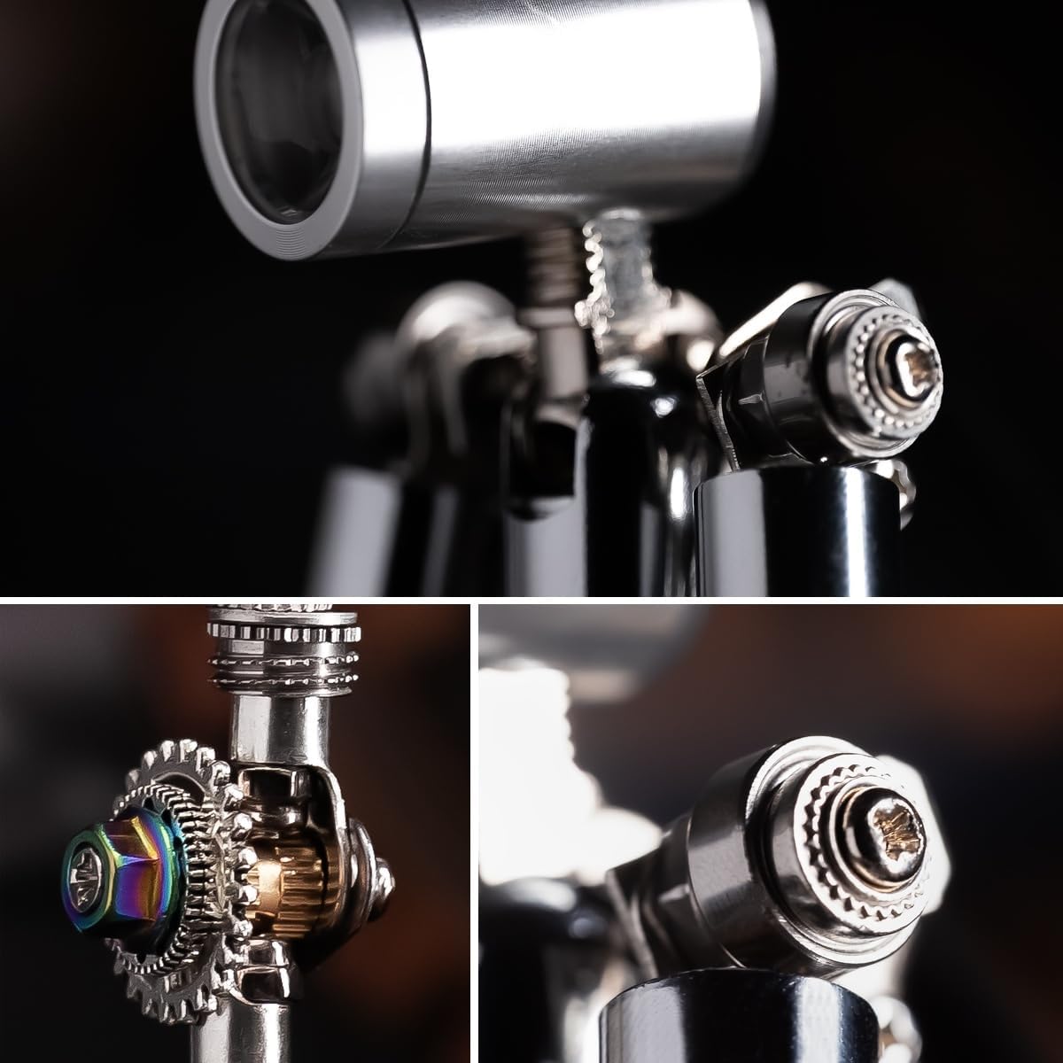 Mostarle Terminator M 3D Metal Puzzle, Arcynix DIY Mechanical Robot Model Kit, Sci-Fi Design LED Light Feature Unique Gift for Adults & Teenager (Purple)