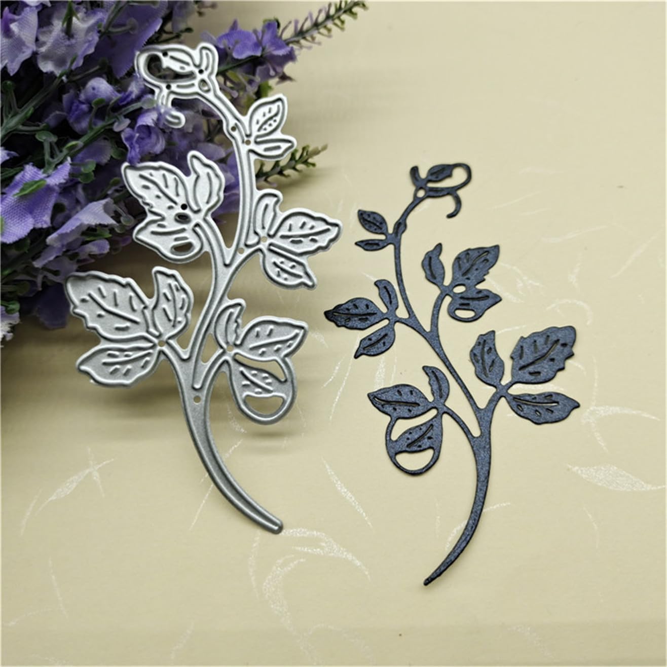 Cutting Dies Metal Stencils Scrapbooking Tools Flowers Lace Frame DIY Embossing Template for Paper Card Making Album Arts Crafts Supplies (A Flower Vine-8.8x5cm)