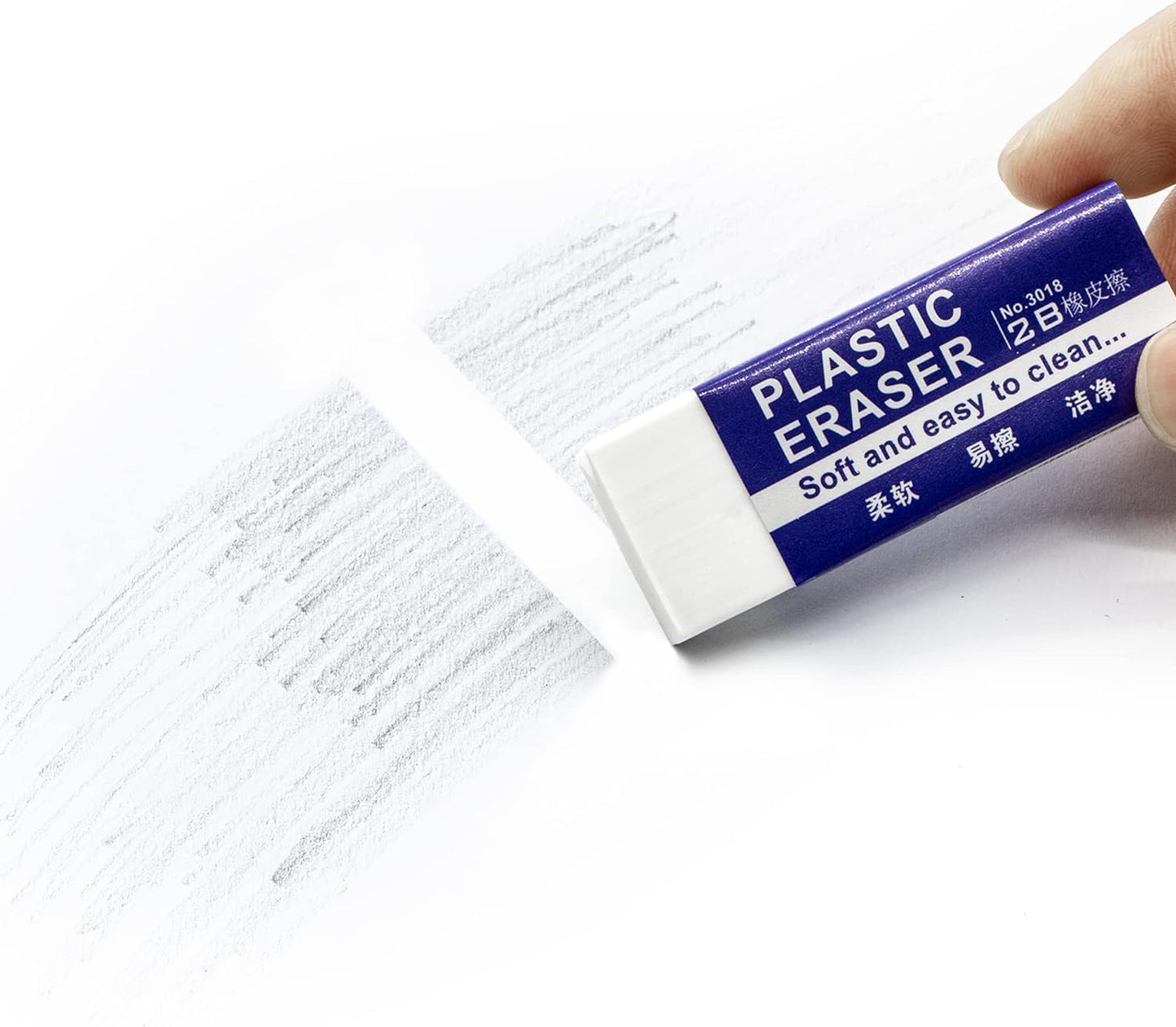 EULANT Pencil Erasers 10 Pieces, White 2B Rubbers Erasers for Schools Office Kids Adults, Soft Art Erasers for Writing Drawing Student Teachers