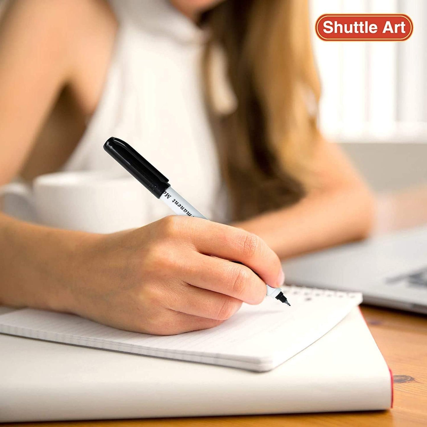 Shuttle Art Permanent Marker, 30 Pack Ultra Fine Point Black Permanent Marker set, Works on Plastic,Wood,Stone,Metal and Glass for Doodling, Marking