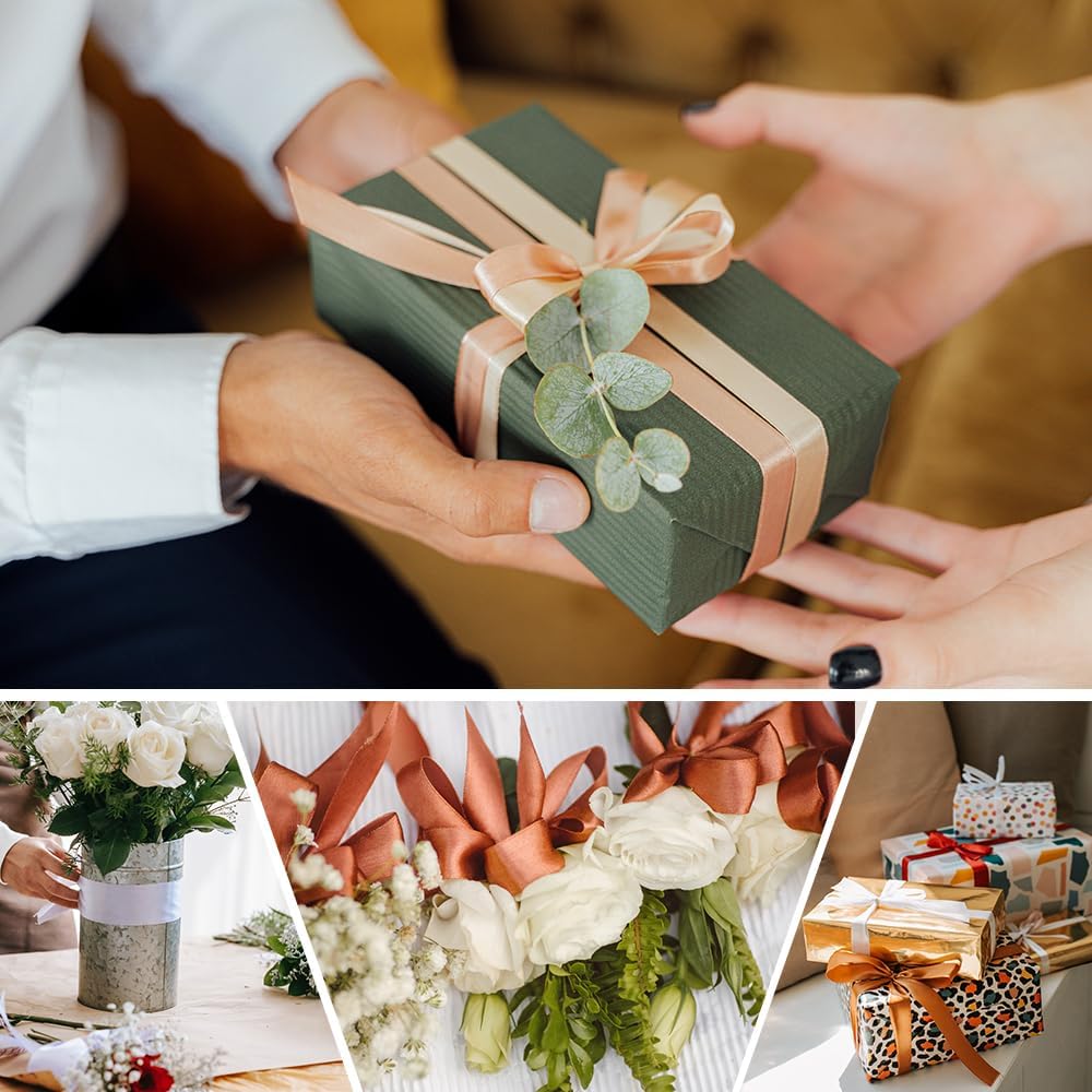 4 Inches x 25 Yards Polyester Satin Ribbon, Solid Color White Satin Ribbon for Crafts, Gift Wrapping, Hair Bows, Wedding Party Decoration, Bow Making (Lavender)