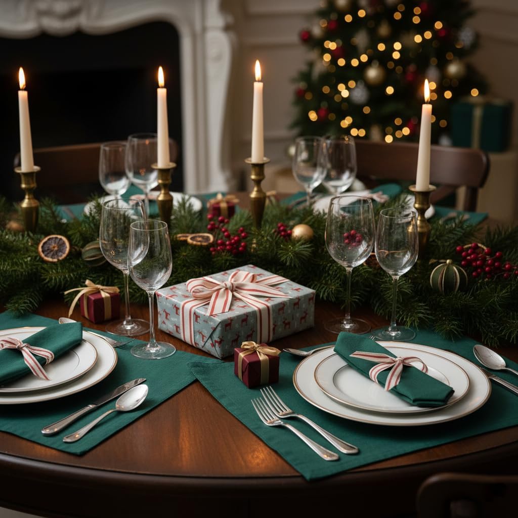 CT CRAFT LLC Ivory Cotton Red Stripes Ribbon 1.5" x 10 Yards for Home Décor Gift Present Wrapping DIY Crafts Birthday Wedding Bouquet Christmas