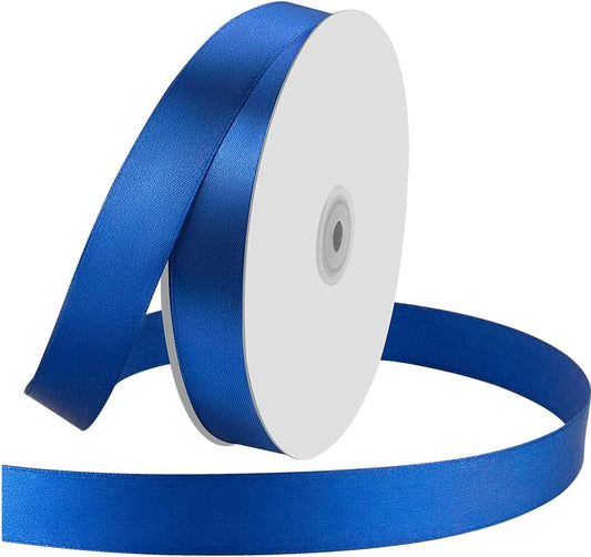 1" Wide x 100 Yards Single Face Polyester Satin Ribbon, Satin Ribbon for Crafts, Gift, Hair Bows, Wedding Party Decoration, Bow Making & Other Projects (Royal Blue)