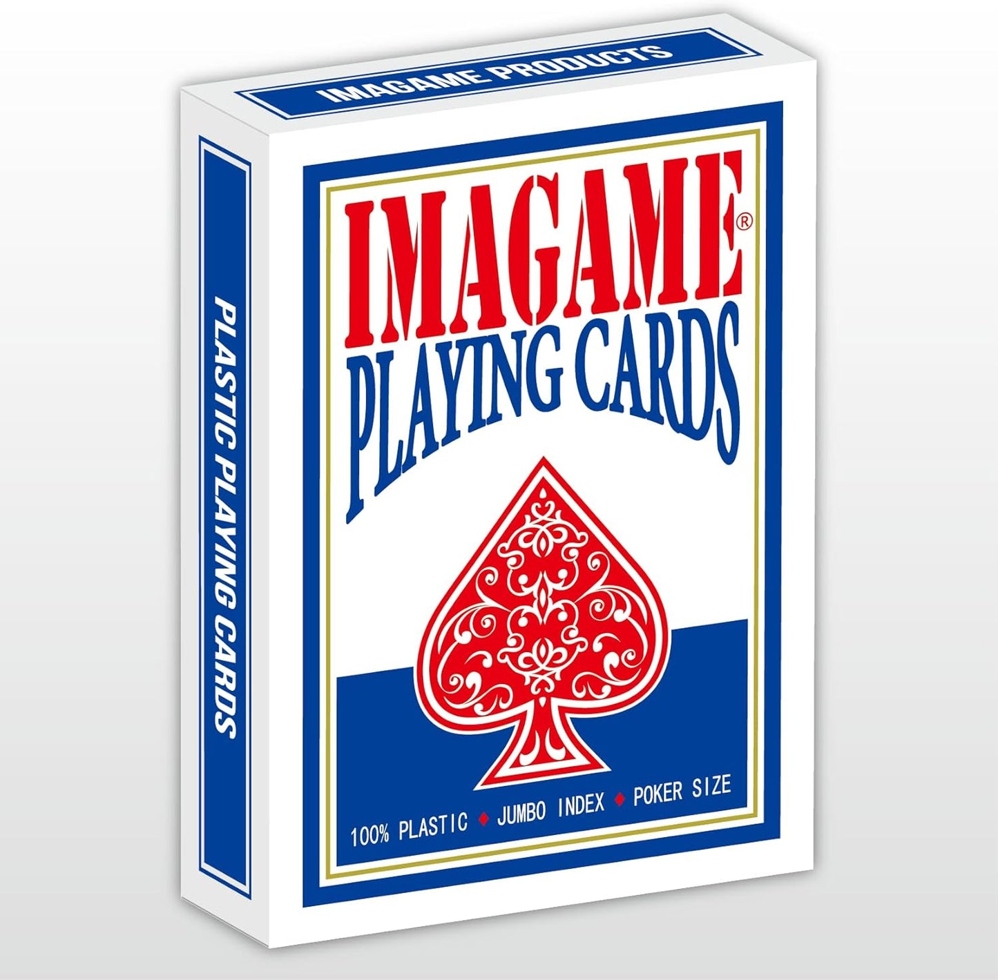 Plastic Playing Cards, Real Poker Size, Casino Quality, Jumbo Index, Waterproof & Washable, Perfect for Texas Hold’em Poker, 1 Blue Deck