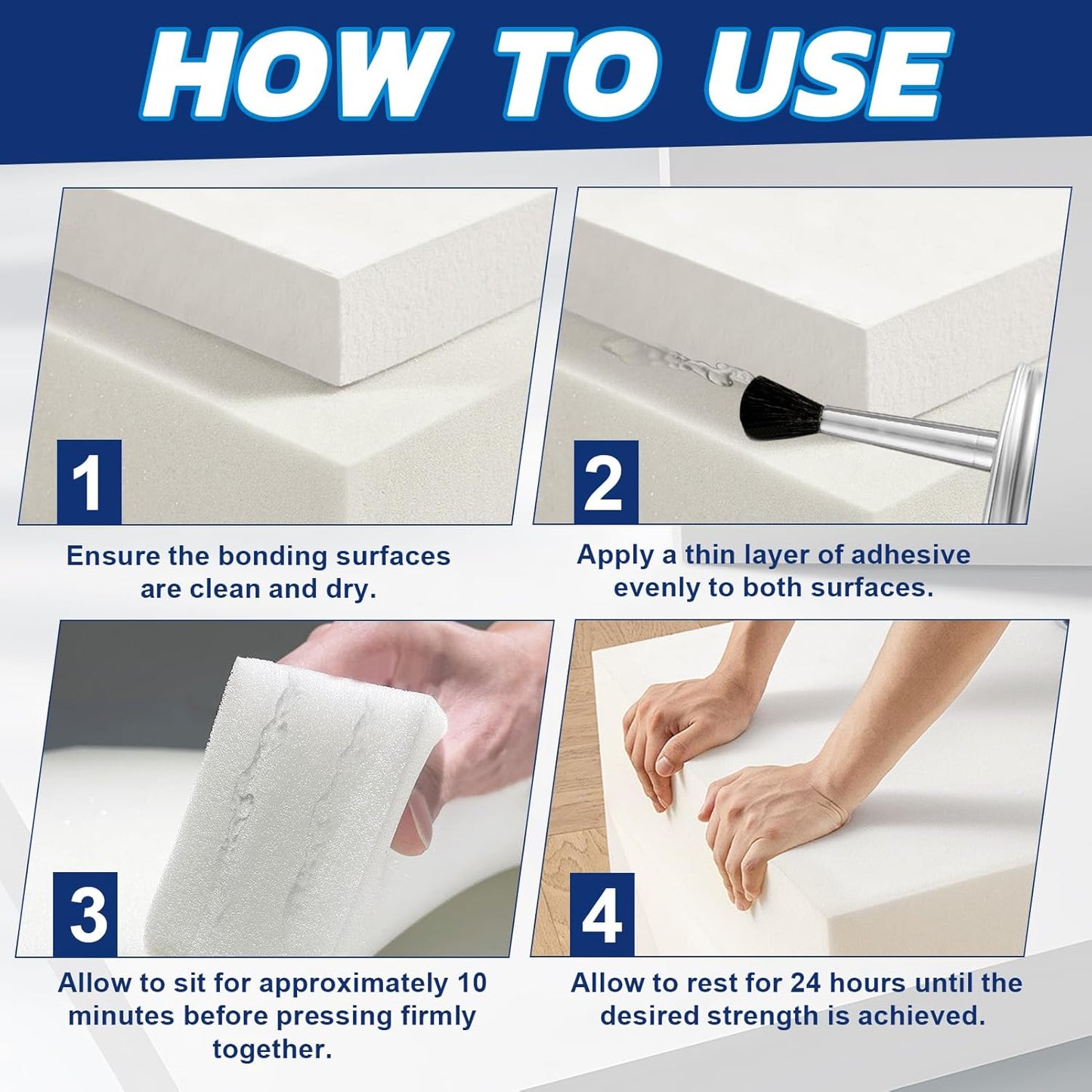 JAOJAO Foam Glue, Foam Adhesive Superior Adhesion Easy to Apply Quick-Drying Transparent for Plastic Sheet Eva Sponge Rubber Pearl Cotton for Crafts Decoration Aircraft Model, 120ml