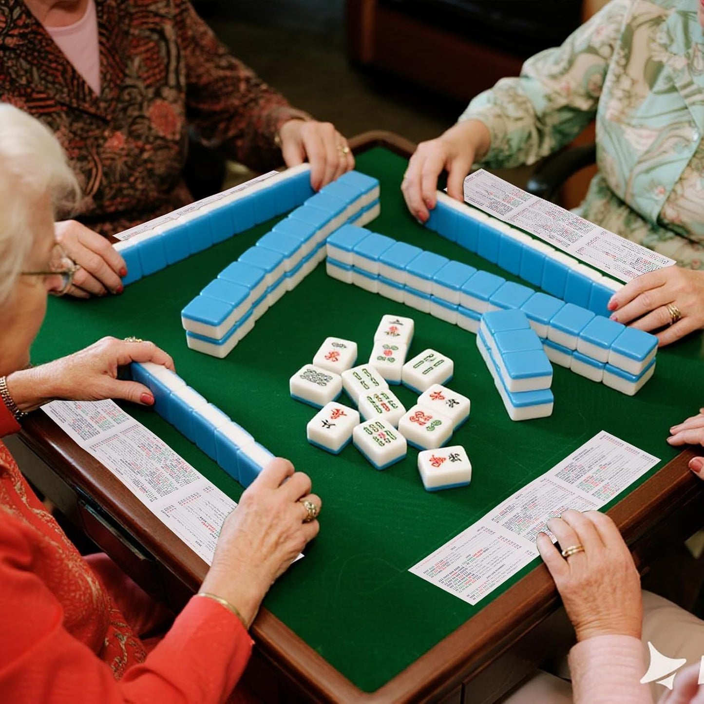 Mahjong Cards 2025, 4pcs Official Revision - American Mah Jongg Rule Card Set - Large Print, Easy-to-Read