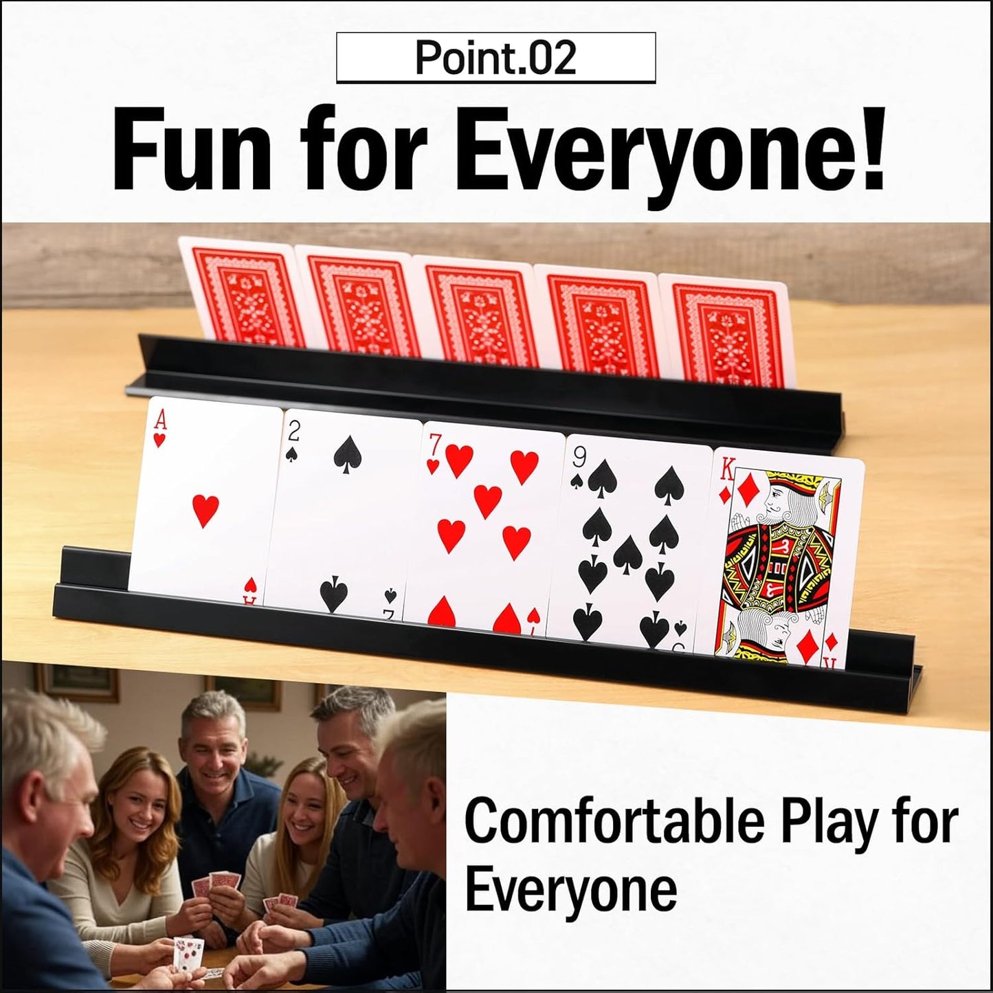 Lightweight Non-Slip Card Holder Stand – Set of 4, 13.4 Inches – Made in Japan for Card Games and TCG, Anti-Skid Base (4 Pack-Blue)