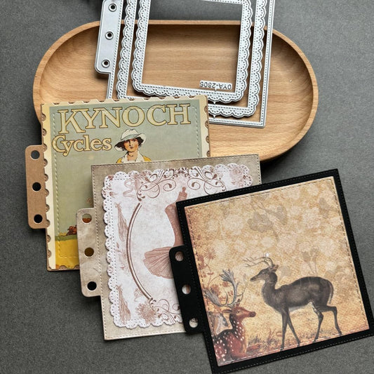 Square Lace Loose-Leaf Cutting Dies, Backgrounds Frame Die Cuts Metal Stencils Scrapbooking Tools DIY Craft Carbon Steel Embossing Template for Paper Card Making Album Arts Crafts Supplies