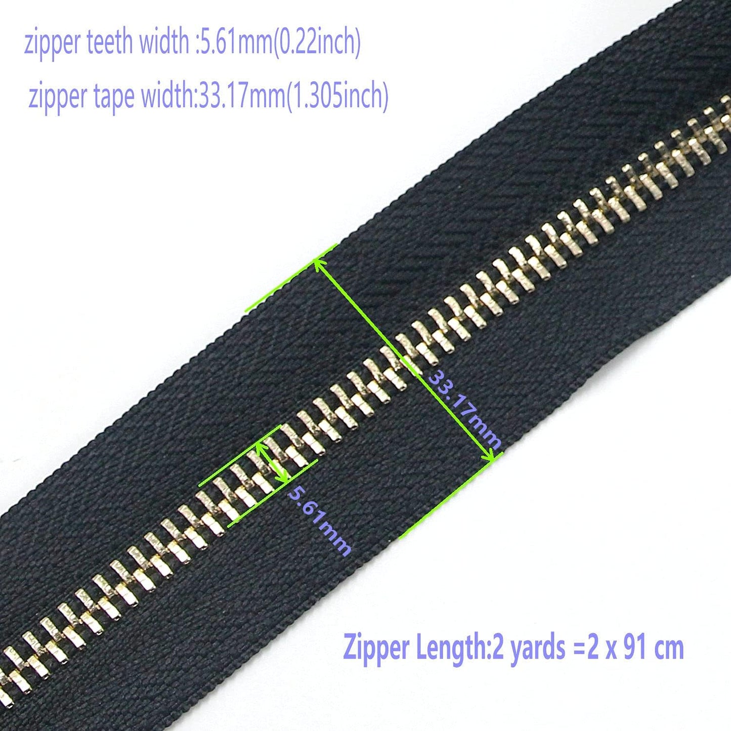 #5 Metal Zippers by The Yard Bulk 2 Yards Black Tape with 10 pcs Sliders Black Nickel Teeth Handmade Zipper for Sewing Craft Bag Backpack, Wallets, Purses Leekayer