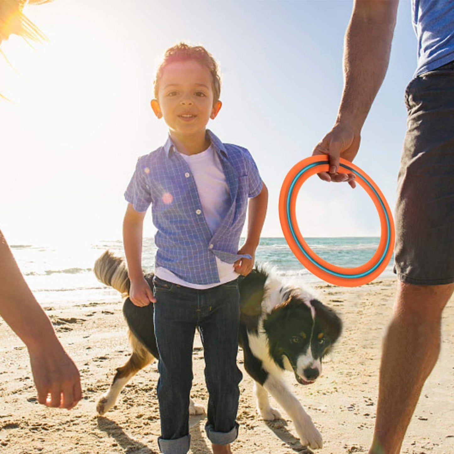 JEEFUD Flying Disc for Kids Adults 11 inch Flying Ring, 3 Pack Beach Backyard Sports Play Soft Discs, Sport Outdoor Toy Gift for 4+ Year Old Boys Girls Family (3PCS (Blue，Pink&Turquoise))