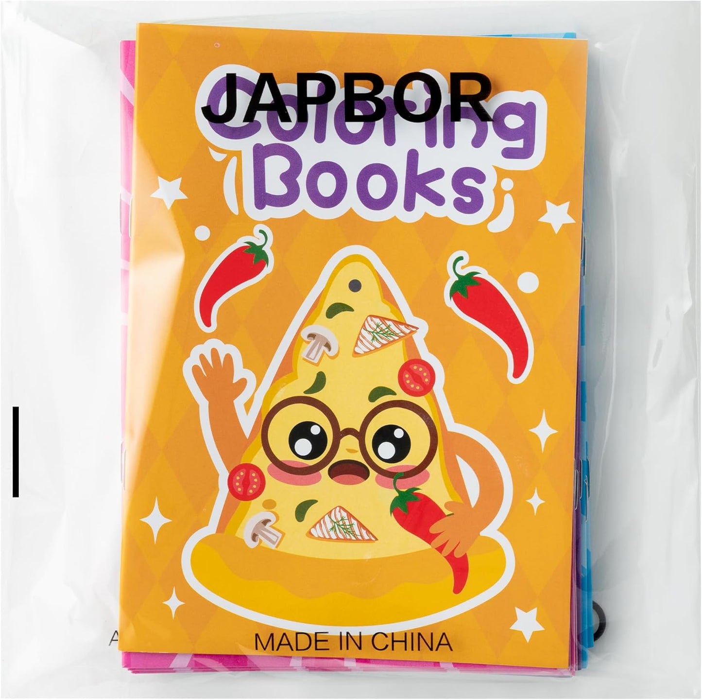 JAPBOR Pizza Coloring Book - 24PCS Mini Pizzas Themed Color Books Bulk for Kids Party Favors, Delicious Pizza Small Painting Pages for Birthday Gifts Class Drawing Colouring Game Goodie Bags Fillers