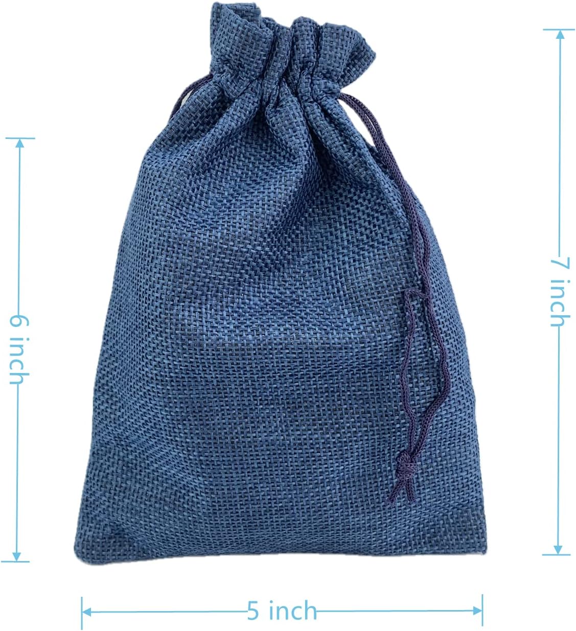 Palmhomee Pack of 25 Burlap Gift Bags with Drawstring Linen Jewelry Pouches Wedding Hessian Jute Bags for Birthday Jewelry and Treat Pouches Party Wedding Favors Gift Art and DIY Craft (5x7 Inch, Navy Blue)