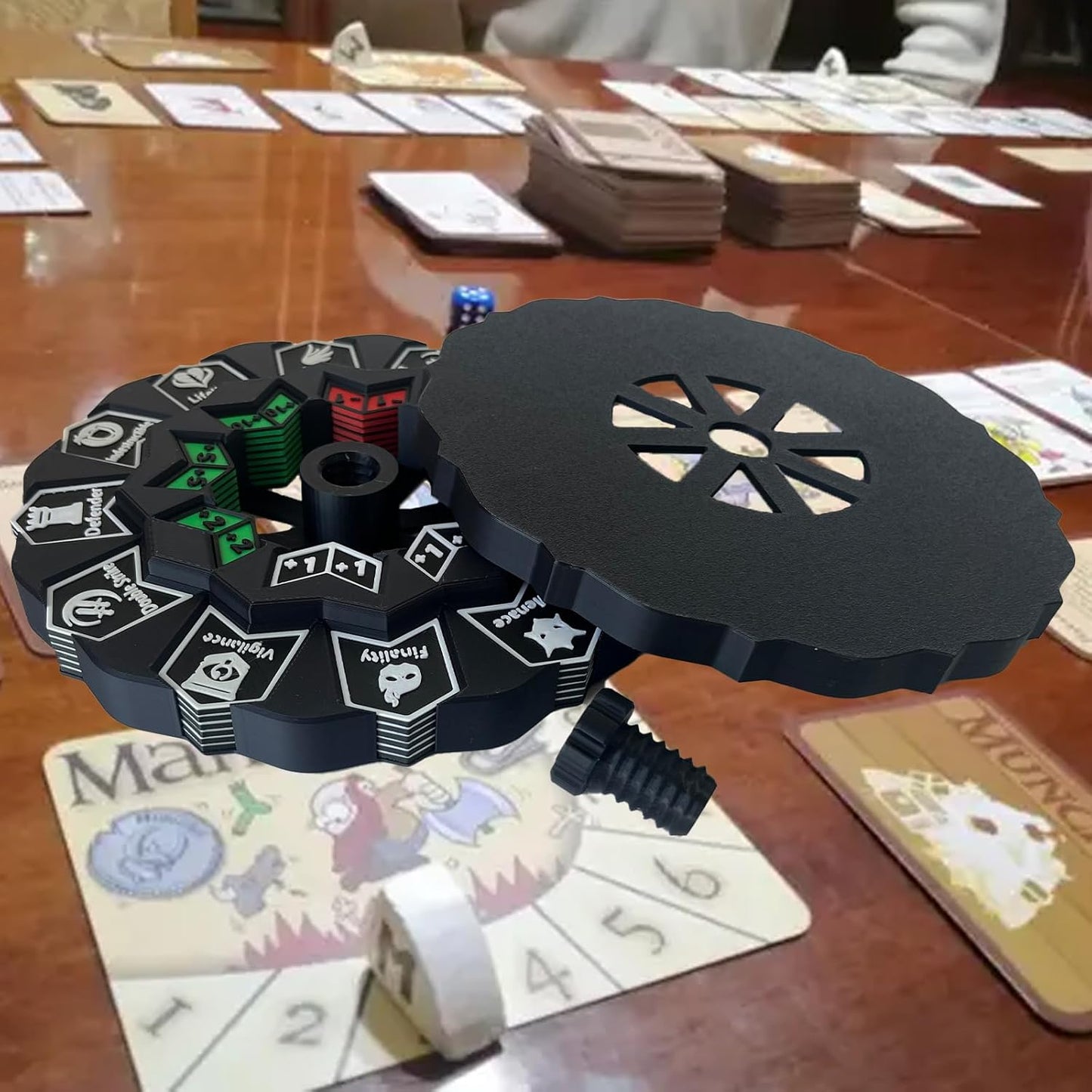 MTG Abilities Keywords Counter Wheel, Black Token Tracker 7.5 inch Diameter,123-Piece Keyword and Life Counter Bulk Tokens MTG, TCG, Cards Gaming Accessories