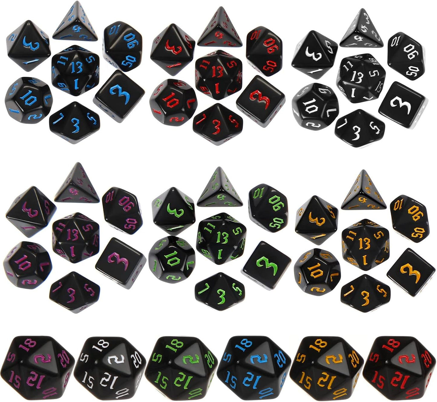 Yilloog Compatible with Dice Sets Bulk Polyhedral Dice with Drawstring Bag Multi Role Playing Table Game D4 D6 D8 D10 D% D12 D20(1001 Pcs,Mixed Style)
