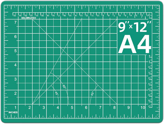 DIYSELF Cutting Mat - 9in12in, A4 Size, Double-Sided, Rotating Mat for Crafts, Sewing, Quilting & More