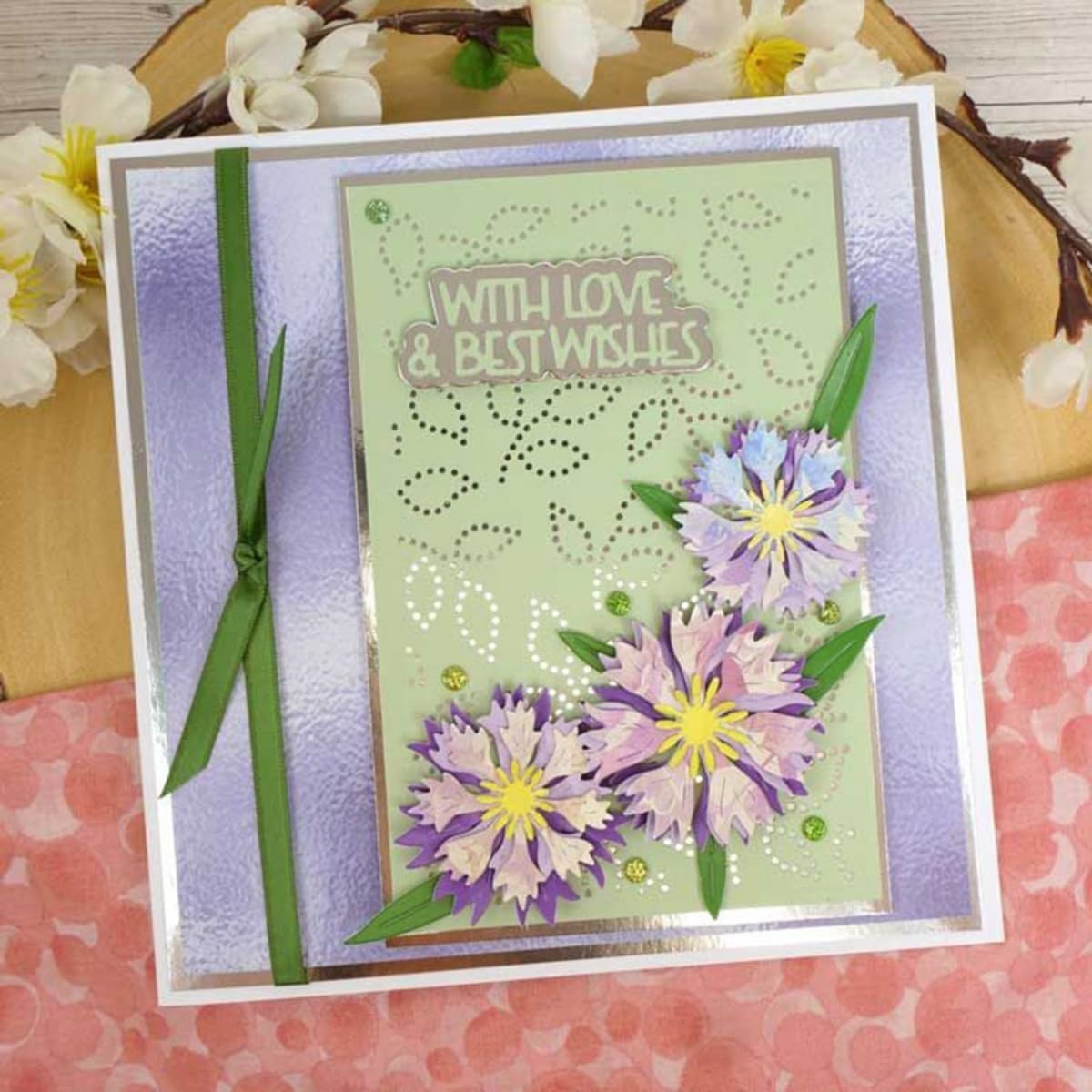 Cutting Dies for Card Making, Metal Scrapbooking Die-Cuts, DIY Bckground Frame Crafts Embossing Stencil, Paper Template Mold/Photo Album Arts Tool (Cornflower-9.8x7cm)