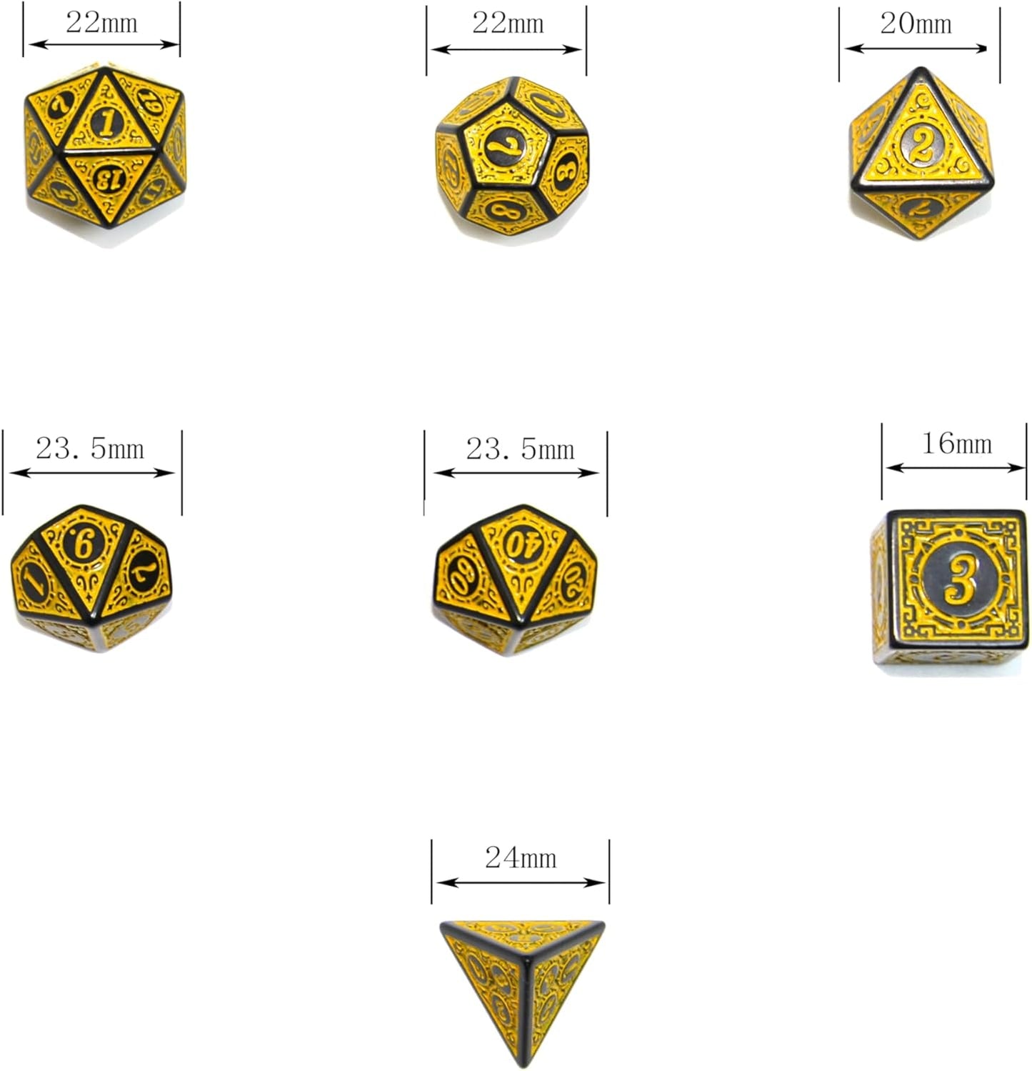 SmartDealsPro Double-Colors Polyhedral Dice Sets with Pouches for D&D DND RPG MTG Dungeon and Dragons Table Board Roll Playing Games D4 D6 D8 D10 D% D12 D20 (5-Color Retro Sets)