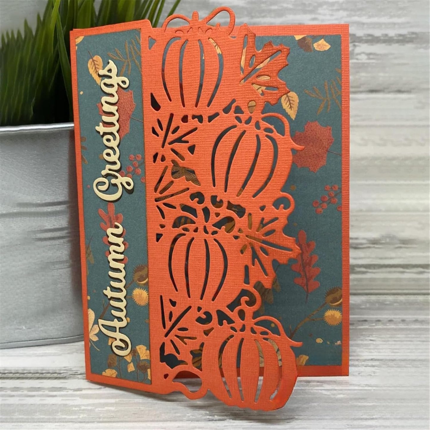 Mvchifay Cutting Dies for Card Making Metal Die-Cuts Scrapbooking Tool Hollow Frame DIY Craft Punch Template Embossing for Paper Album Decor (Pumpkin frame-14.5x11.1cm)