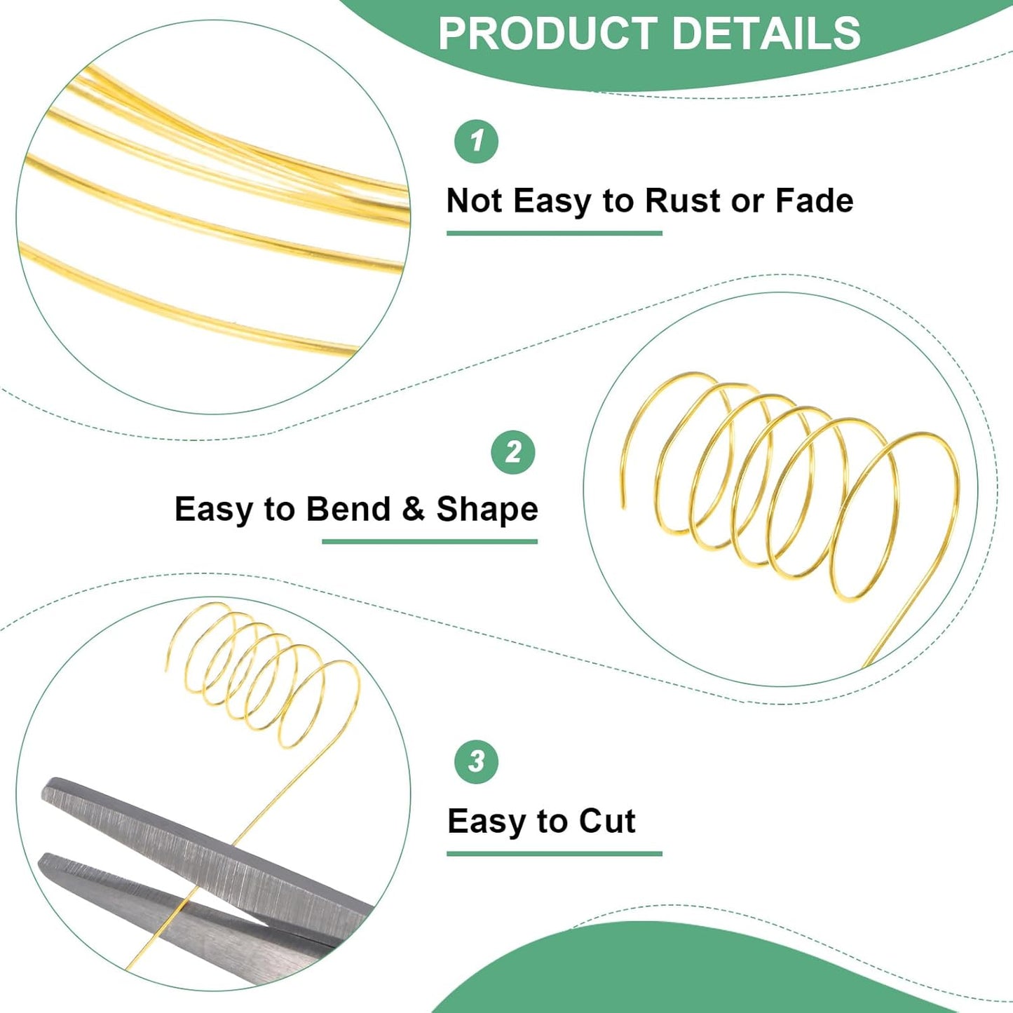 0.2 Mm/32 Gauge Copper Wire for Jewelry Making, 82FT Copper Beading Craft Wire for Jewelry/Weaving/DIY Crafting/Planting, Color-Retaining [25M, Gold Tone]