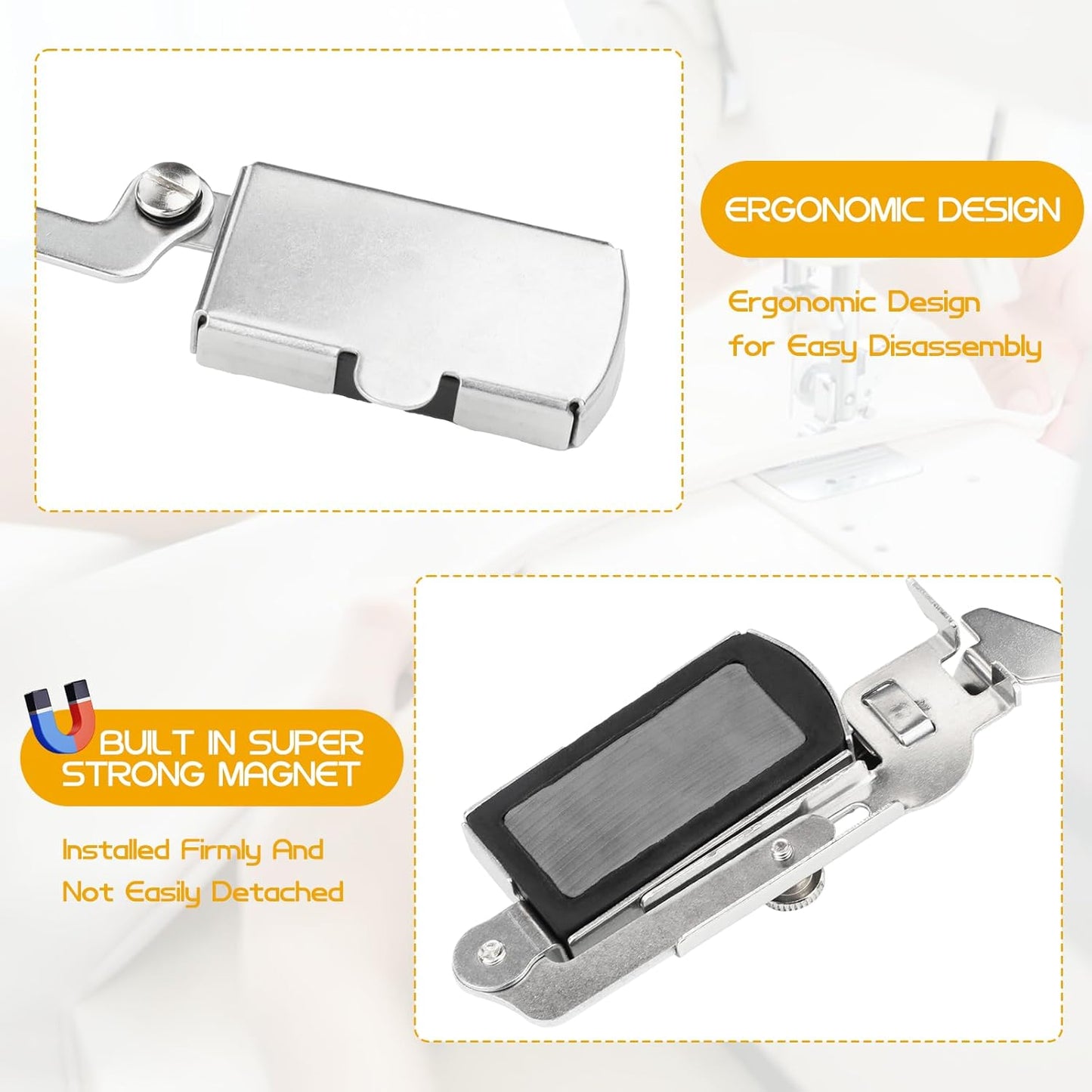 Magnetic Seam Guide,Upgrade Magnetic Seam Guide for Sewing Machine,Multifunctional Sewing Machine Guide for All Sewing Machine,Seam Guide Ruler, Sewing Machine Presser Foot