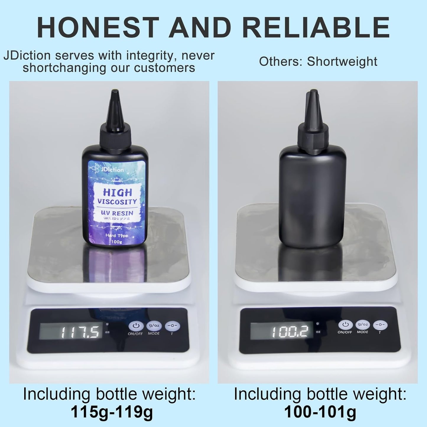 JDiction UV Resin, Upgrade 300g High Viscosity Hard UV Resin with Crystal Clear Resins Kit for Doming, Sealing, Coating, and Casting