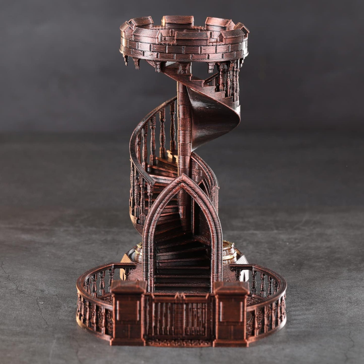 AUSPDICE DND Dice Rolling Tower Castle for D&D Dungeons and Dragons Role Playing Games Retro Themed (Red Copper Color)