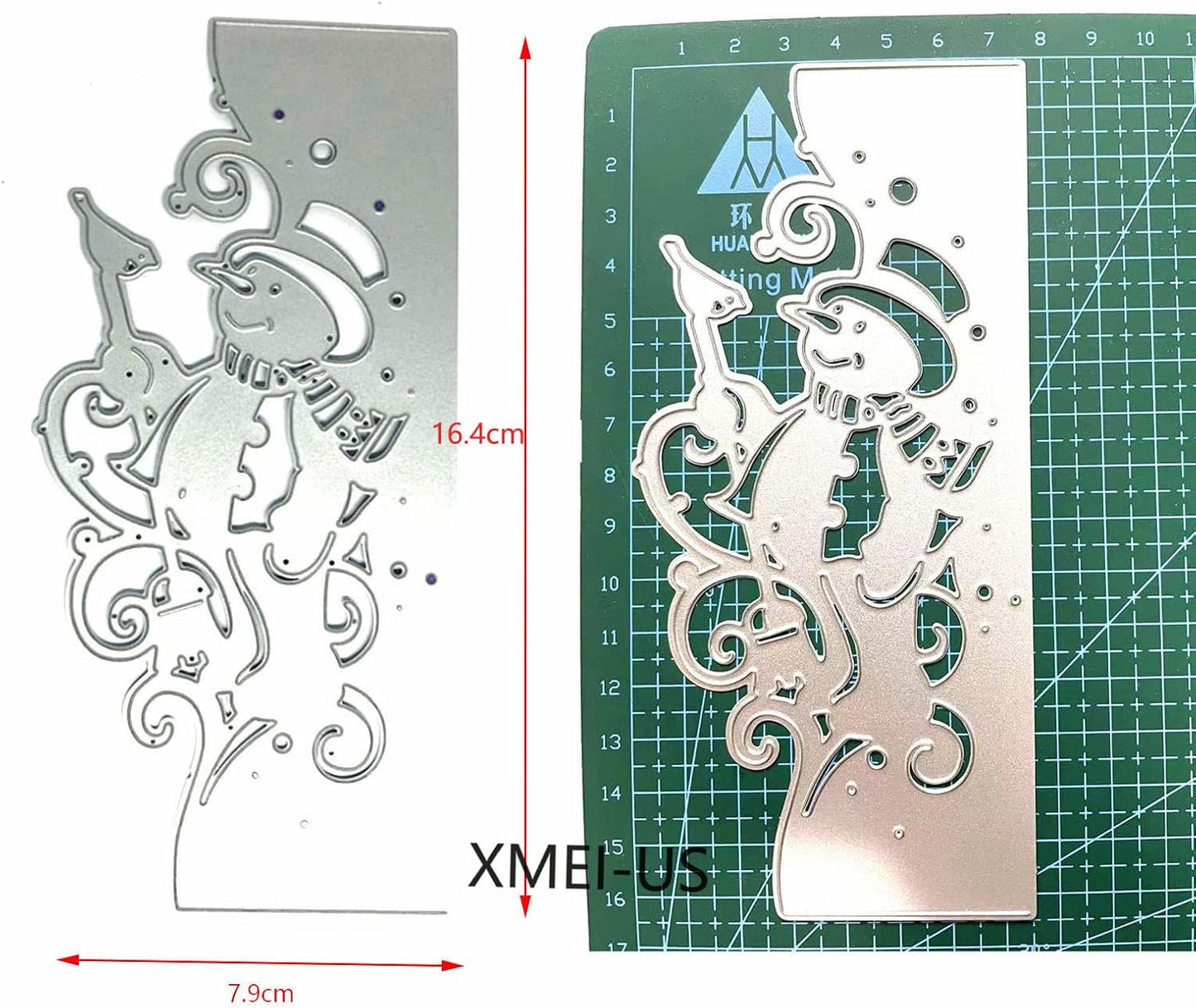 Metal Cutting Dies DIY Embossing Stencil Template Scrapbooking Card Making Mold Photo Album Arts Crafts Tools (Lace Snowman-16.4x7.9cm)
