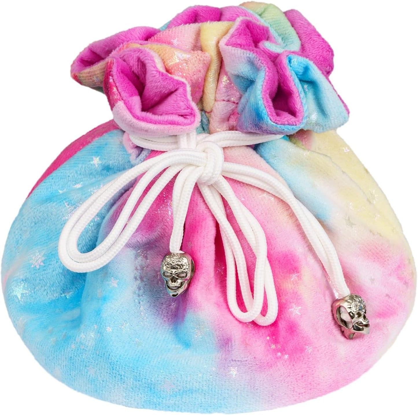 DND Dice Bags Large with Pockets Rainbow Storage Bag Star Pattern for D&D RPG Game - Capacity 200+ Dice