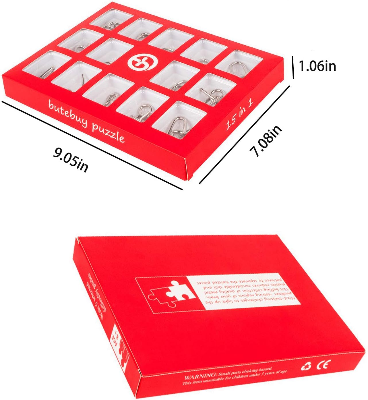 Ahyuan 15 Pieces IQ Test Mind Game Toys IQ Toys Brain Teaser Metal Wire Puzzles Magic Trick Toy Metal IQ Puzzle for Kids and Adults