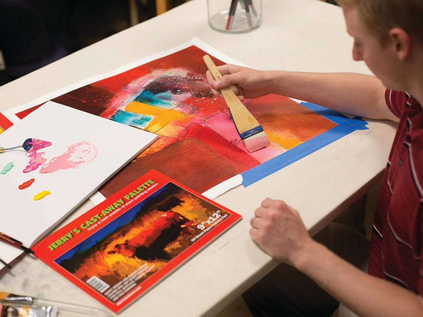 Jerry's Artarama Castaway Disposable Paper Palette Pad, 9x12, Perfect for Painting, Students, Watercolor Paper, Heavy Coated Sheets for Acrylic and Oil Paint, (50 Sheets)