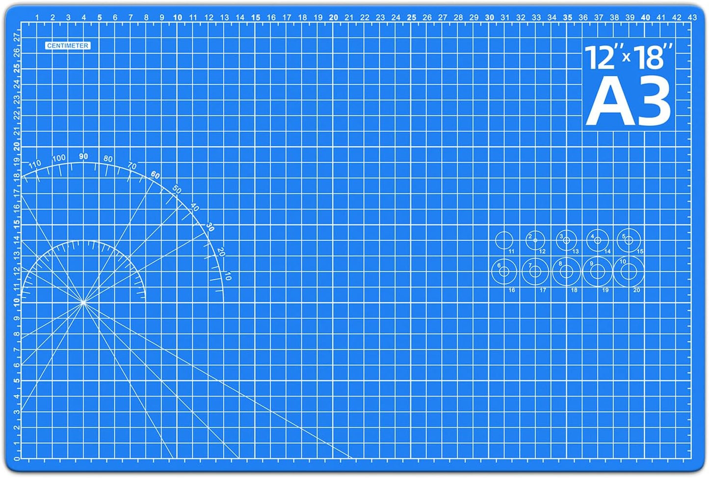 DIYSELF Cutting Mat: 12in18in, Self Healing, Double-Sided, Rotating - Ideal for Crafts, Sewing, Quilting