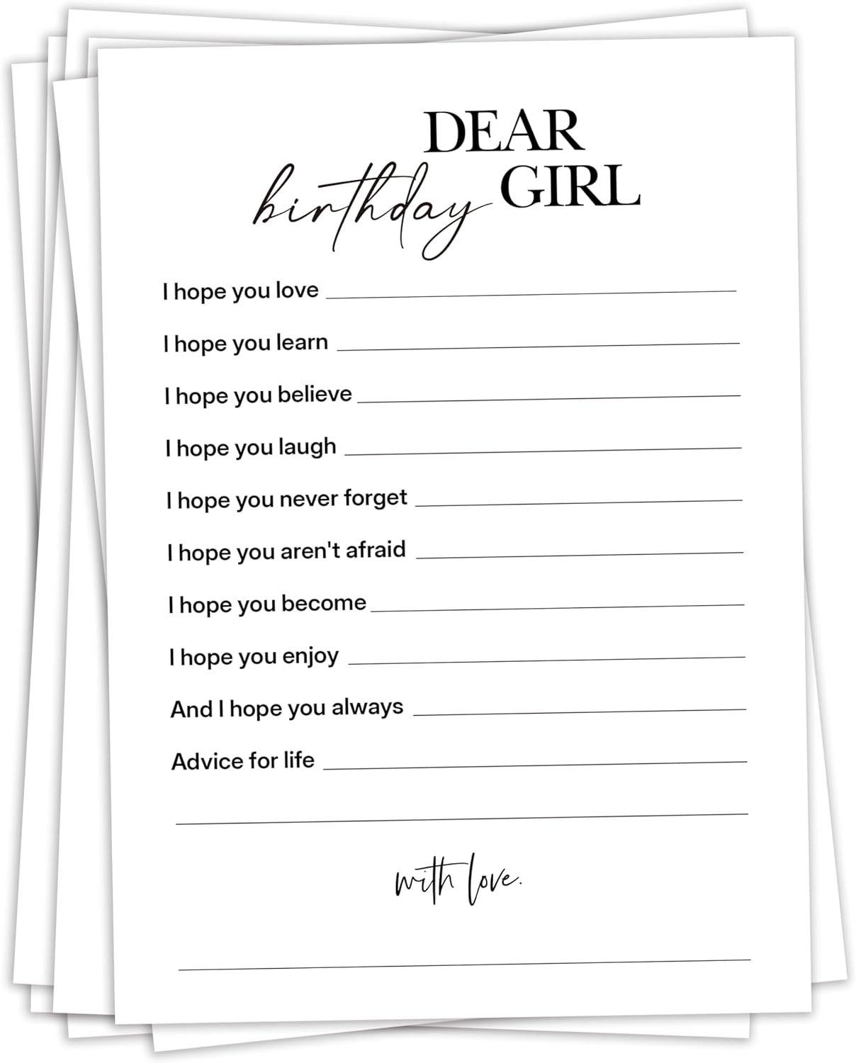 Birthday Party Games, 25 Pcs Card Set for Guests, Fun Birthday Game for Teen Adults – A02