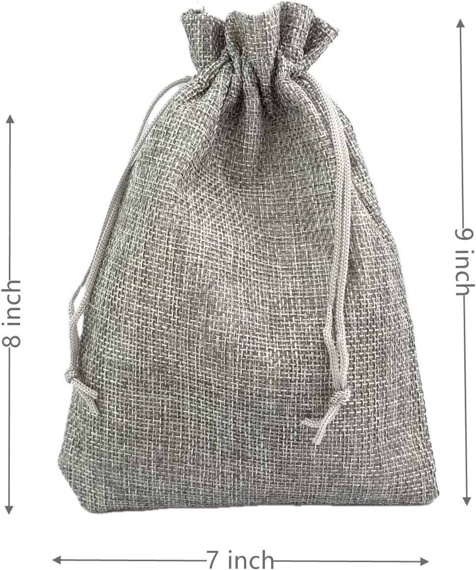 Palmhomee Pack of 25 Burlap Gift Bags with Drawstring Linen Jewelry Pouches Wedding Hessian Jute Bags for Birthday Jewelry and Treat Pouches Party Wedding Favors Gift Art and DIY Craft (7x9 Inch ,