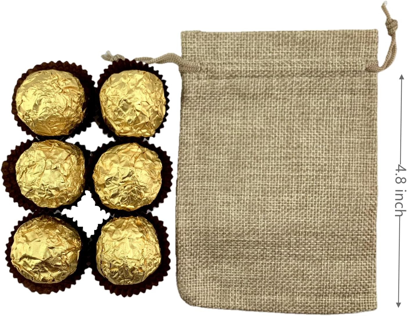 Palmhomee Pack of 25 Burlap Gift Bags with Drawstring Linen Jewelry Pouches Wedding Hessian Jute Bags for Birthday Jewelry and Treat Pouches Party Wedding Favors Gift Art and DIY Craft (4x5.6 Inch,