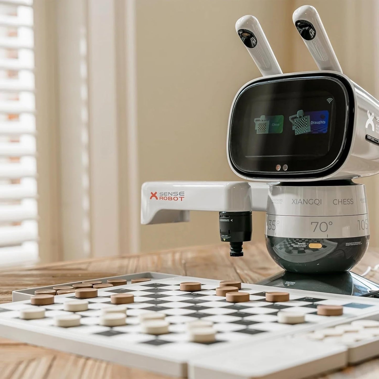 SenseRobot Lite — 2-in-1 AI Robotic Chess & Checkers Set | 25 Chess Levels (Elo 200–2900), Epic Duel Elo 3200, 10 Checkers Levels, Voice Guidance, Screen-Free Play, 1,200+ Lessons, Cloud & OTA