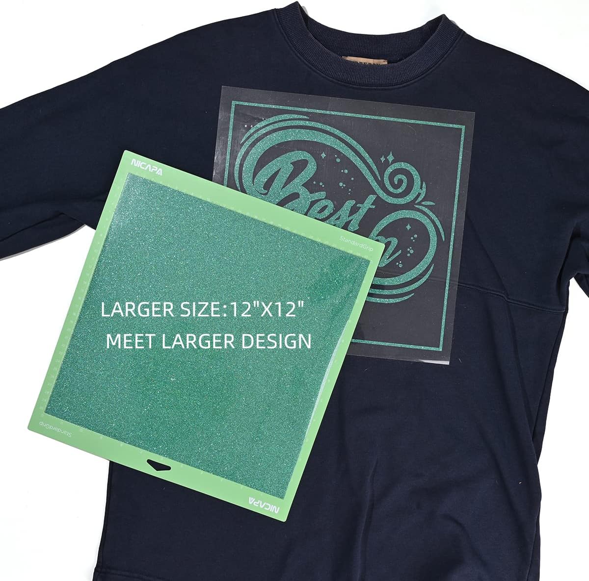 Jade Green Glitter HTV Heat Transfer Vinyl Bundle 8 Sheets-12 x12 Iron on for DIY Shirts Gifts