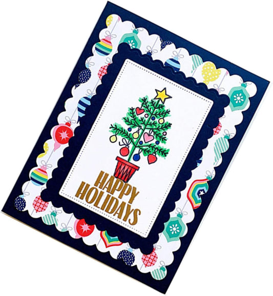 Cutting Dies Metal Stencils Scrapbooking Tools Flowers Lace Frame DIY Embossing Template for Paper Card Making Album Arts Crafts Supplies (Corrugated Rectangular Frame- 10.6x13.8cm)