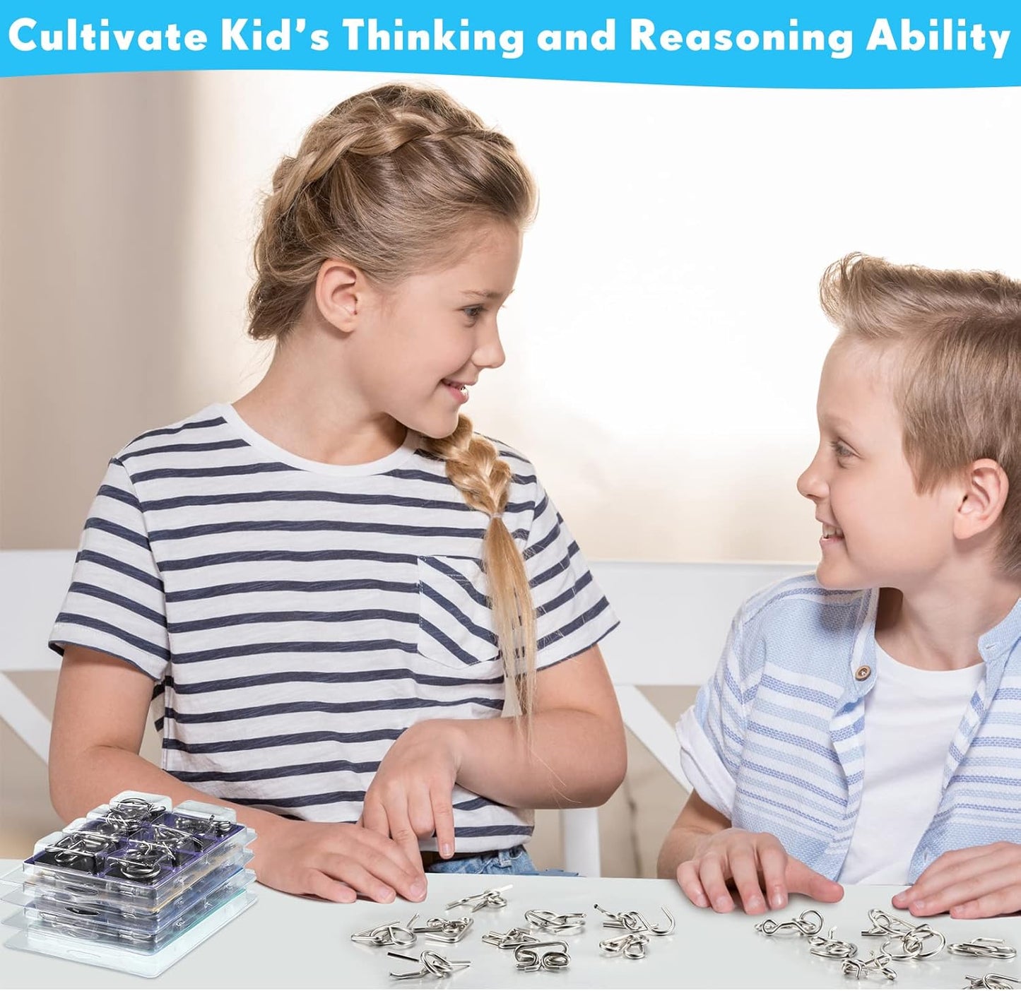 Lenwen Set of 96 Metal Puzzles for Adults with Pouch Puzzles for Adults IQ Test Disentanglement Puzzle Brain Game Unlock Interlock Game Magic Trick Toy Party Favor Challenge