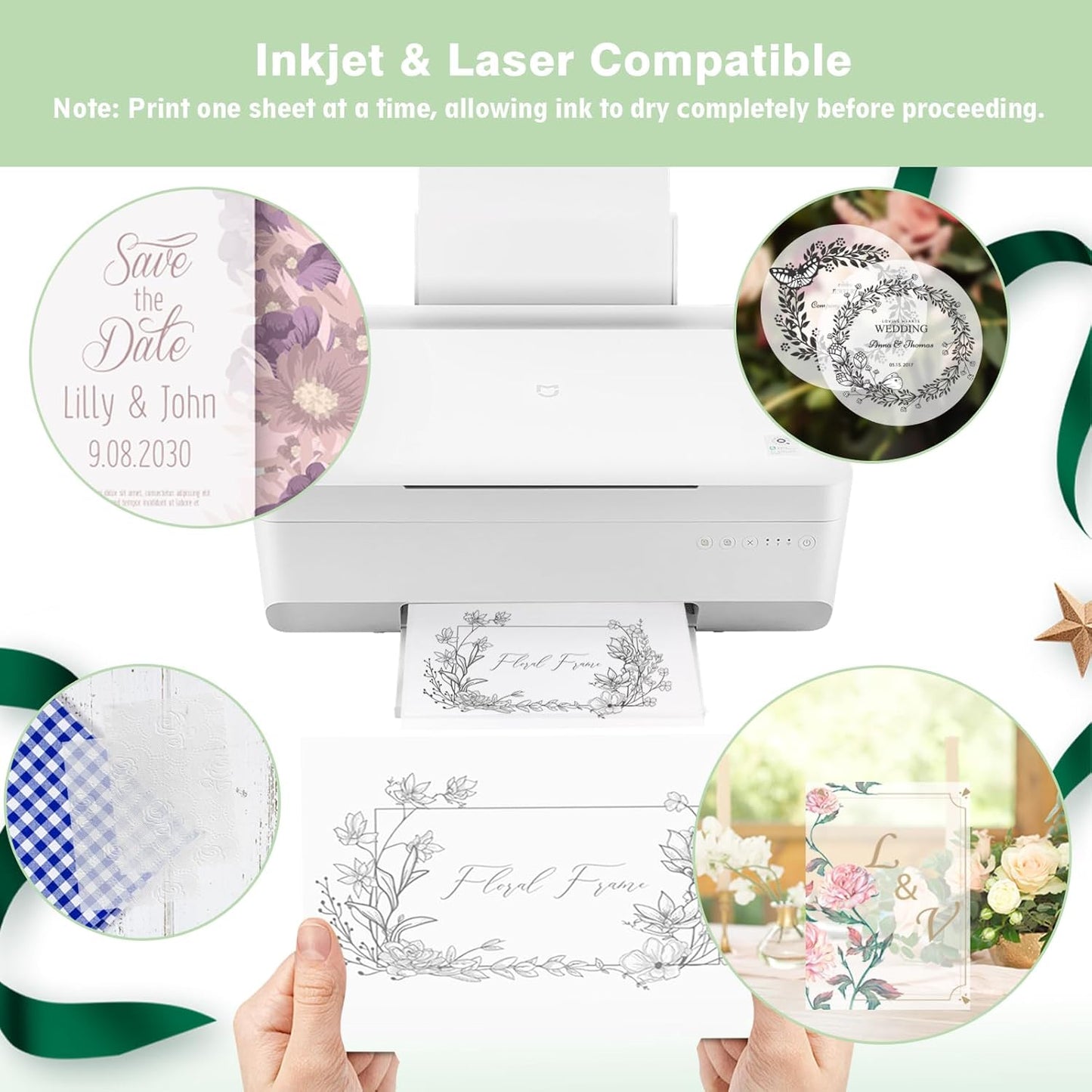 JAGERGREEN Vellum Paper 8.5 x 11 Inches 100GSM 100 Sheets, Thick Translucent Printable Vellum Paper for Invitations, Vellum Jackets, Envelopes, Crafts, Wedding Belly Bands, Tracing Paper for Sketching