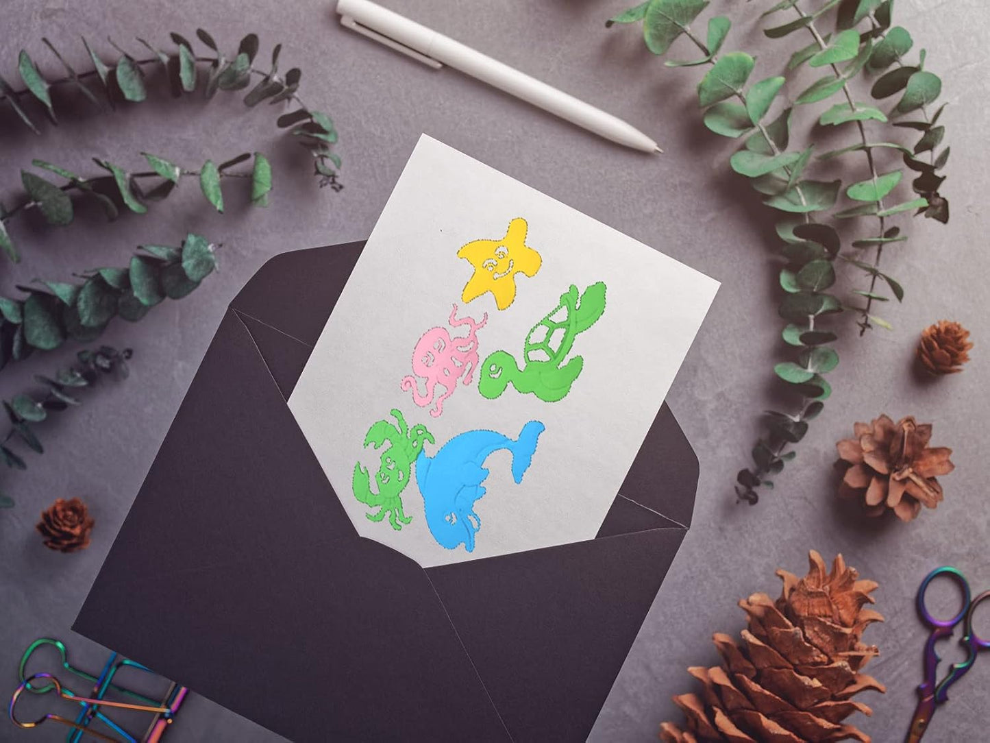 Metal Sea Animals Starfish Dolphin Crab Tortoise Cutting Dies, Ocean Octopus Die Cuts Embossing Stencils Template Mould for Card Scrapbooking and DIY Craft Album Paper Card Decor