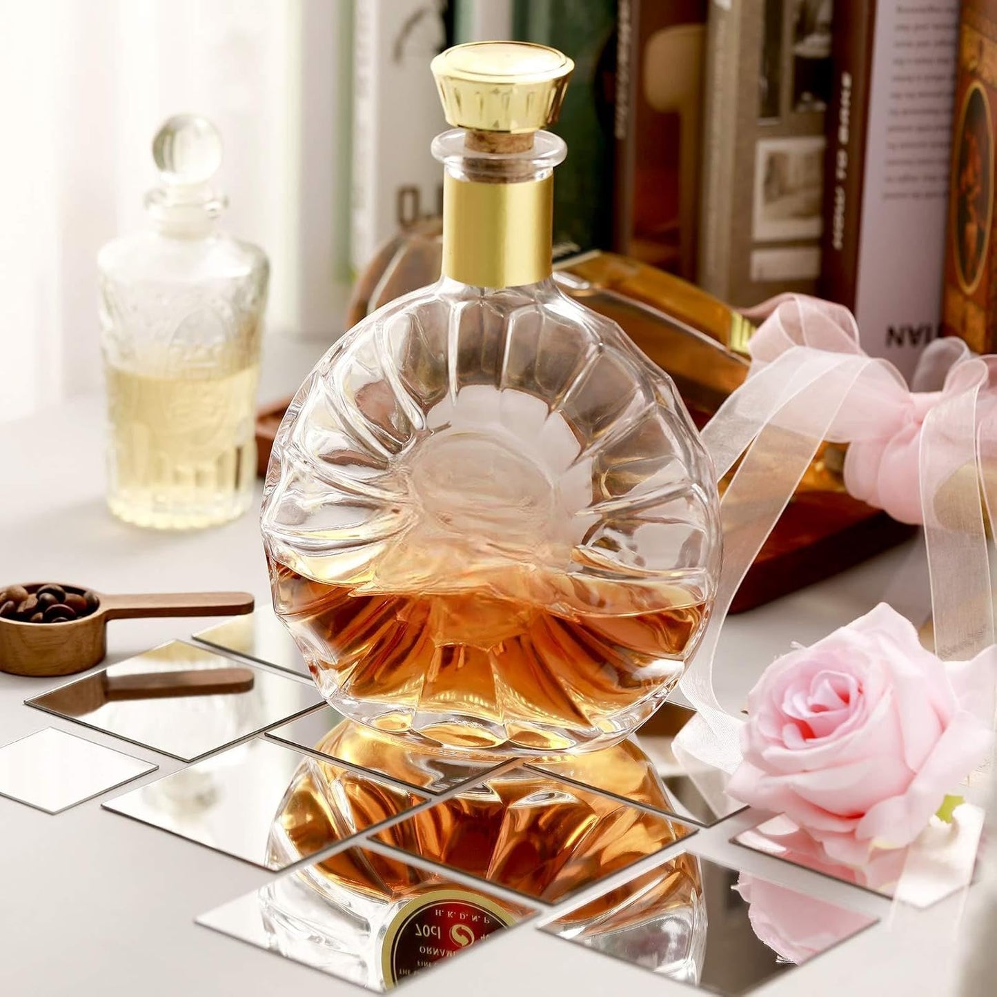 Jetec Mini Size Acrylic Square Mirror Adhesive Small Square Mirror Tiles for Crafts and DIY Projects Supplies(25 Pcs,3 Inches)