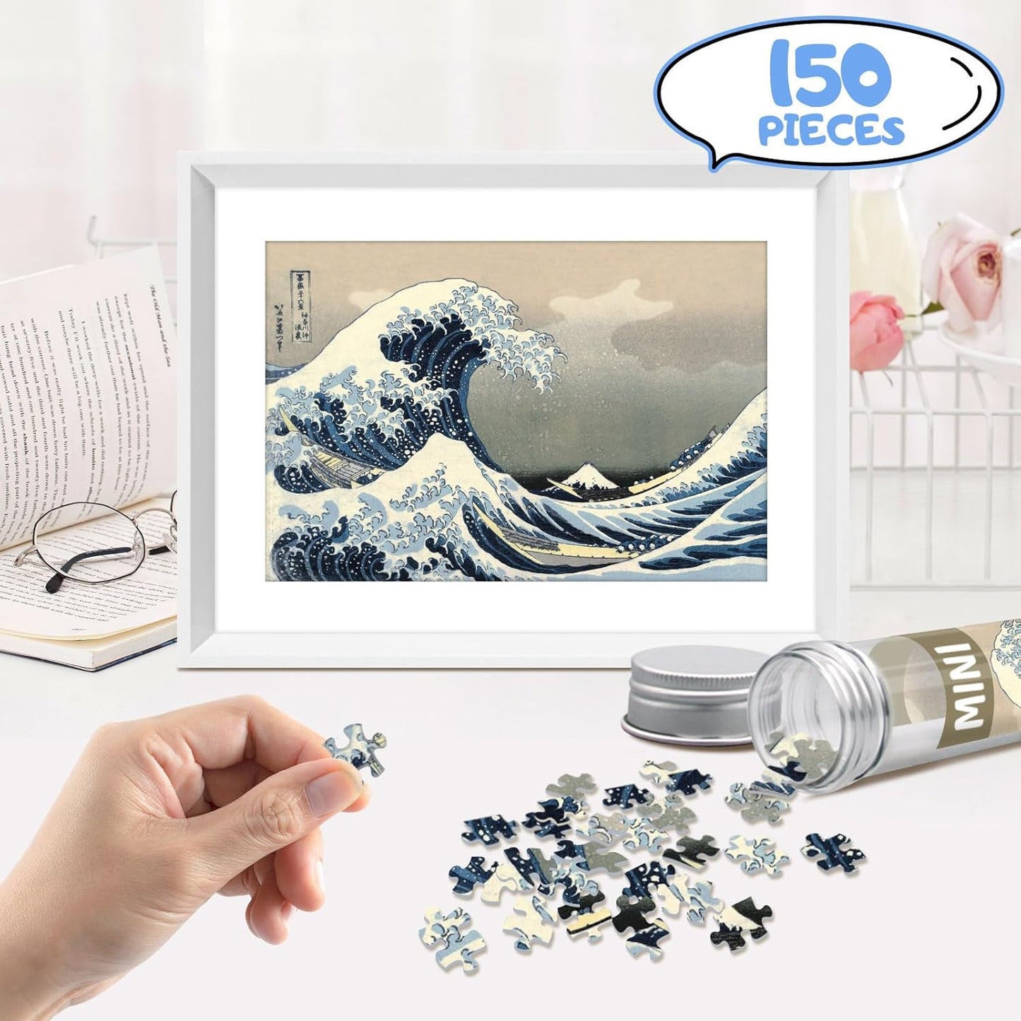 150 Piece Mini Jigsaw Puzzles for Adults & Kids, 6" x 4" Starry Night & More 3 Pack